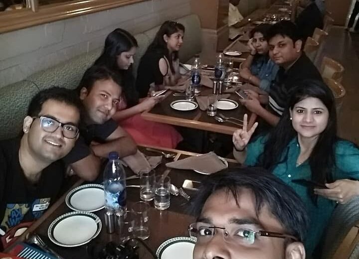 Food bloggers at Restromark Blogger Meetup at The Host, Connaught Place, enjoying the buffet and vintage ambience